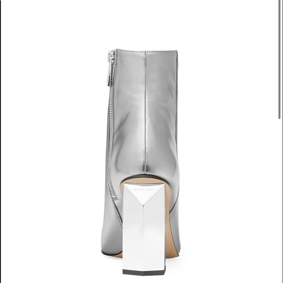 Michael Kors Petra Metallic Leather Ankle Boots - Picture 3 of 8